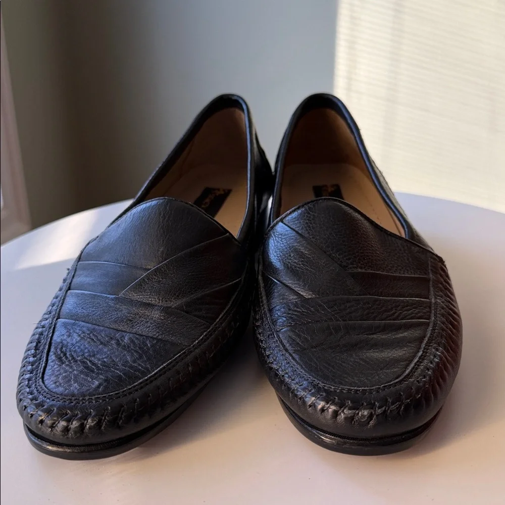 Stacy Adams Textured leather loafers mix toe Stitching Details New Size 9.5M